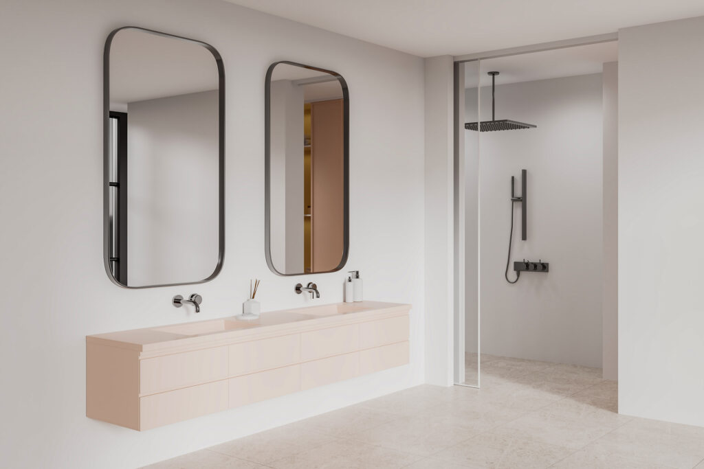 soluzione con nicchia per doccia walk in