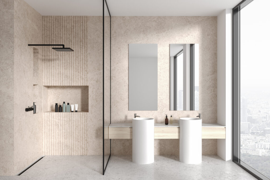 bagno con doccia walk in